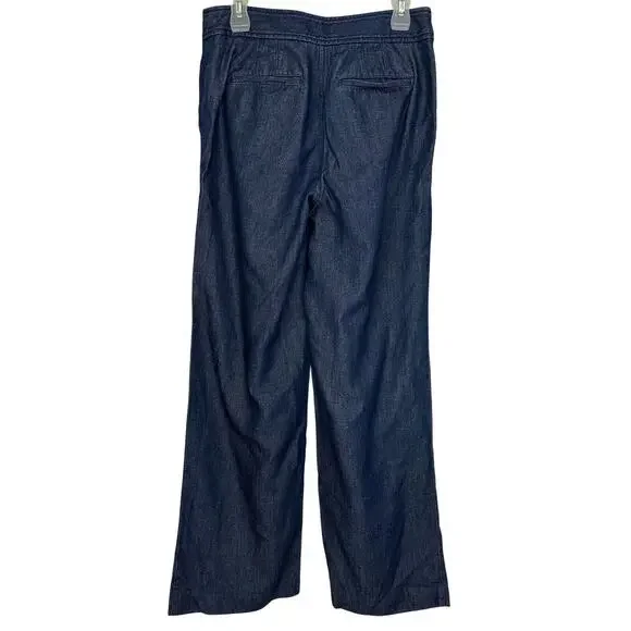 Talbots Tailored Indigo Wide Leg Pants Blue Size 6 - Picture 7 of 11